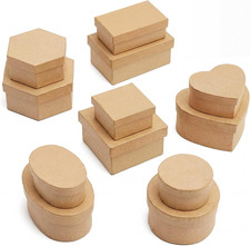 12 Set Mini Paper Mache Boxes with Lids Small...
