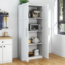 Food Storage Cabinet with Double Doors and Three Shelves