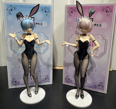 FREEing Re:Zero 1/4 Rem & Ram Bunny Girl Figures w/ Boxes  Smoke-Free Home