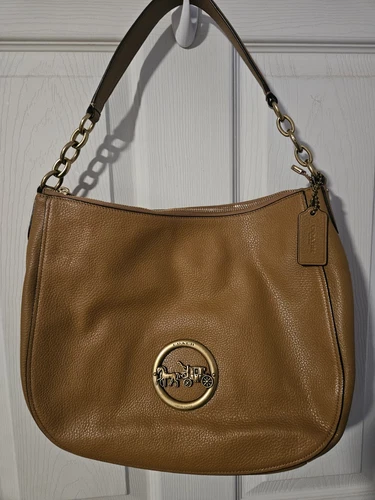 BORSA A TRACOLLA COACH "ELLE" 58036 STILE HOBO IN PELLE DI CIOTTOLI NUOVA