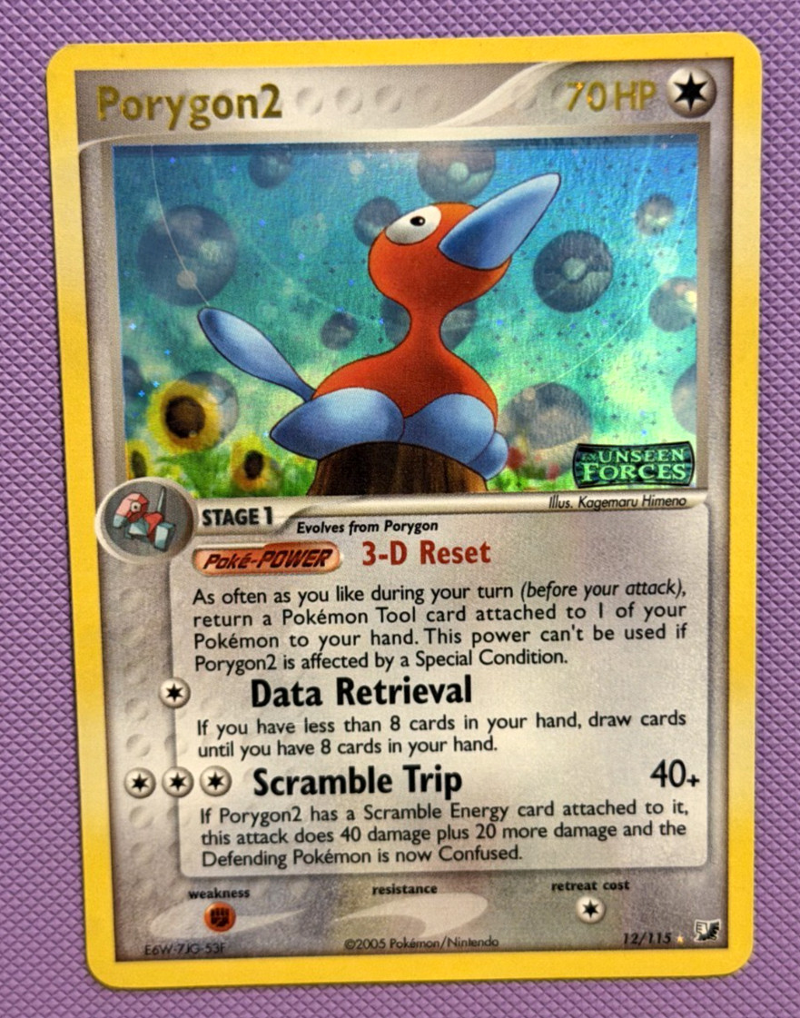 Pokemon: Porygon2 - Unseen Forces (Reverse Holo) Stamped 12/115