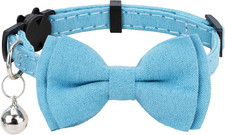 Cat Collar with Bow Tie Bell Breakaway Kitten Small Pet Safety Solid Wedding Bas