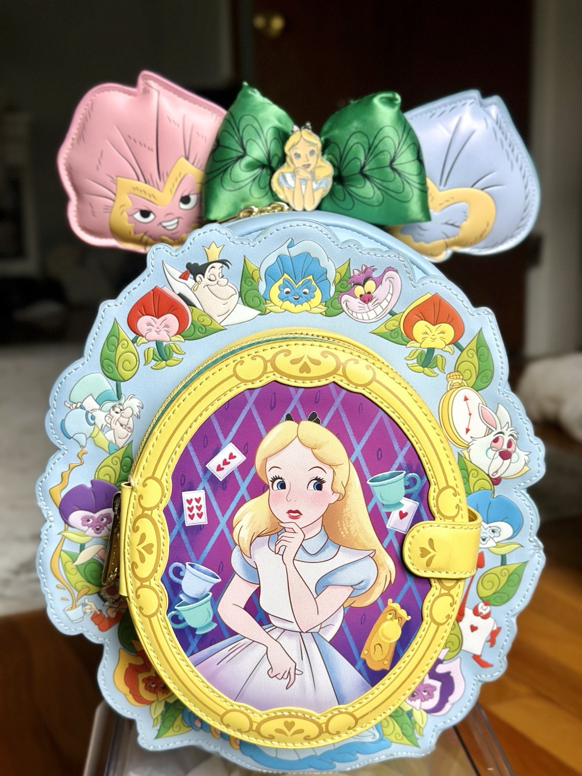 Loungefly Alice In Wonderland Cameo Mini Backpack & Flower Garden Ears Headband