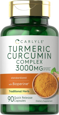 Carlyle Turmeric Curcumin with Black Pepper 90 Capsules Bioperine EXP:03/28