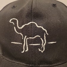 VINTAGE Camel Emb Outlined Cigarettes Hat Black White Snapback Cap Back Emb 99