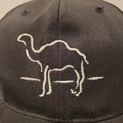 VINTAGE Camel Emb Outlined  Cigarettes Hat Black White Snapback Cap Back Emb  99