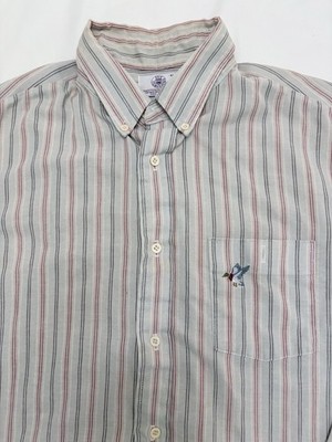 Vtg 80 s Ivy Classics Pinstriped Oxford Button Down USA 80s 90s Duck Mallard XL