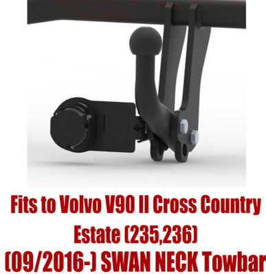 Tow Bar For Volvo V90 II Cross Country (2016-) & 7 Pin Bypass Relay Kit - V318