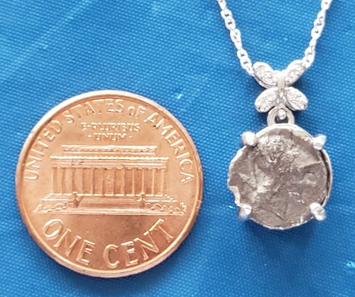Authentic Ancient Greek Silver Coin Goddess Athena 925 Silver Necklace with COA - Picture 5 of 11