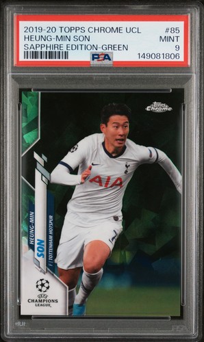 Heung Min Son [Green] #85 2019 Topps Chrome UEFA Champions League Sapphire card