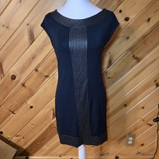 Express Y2K Mini Dress Womens Small Black Modal 2000s Classic Chic Cap Sleeve