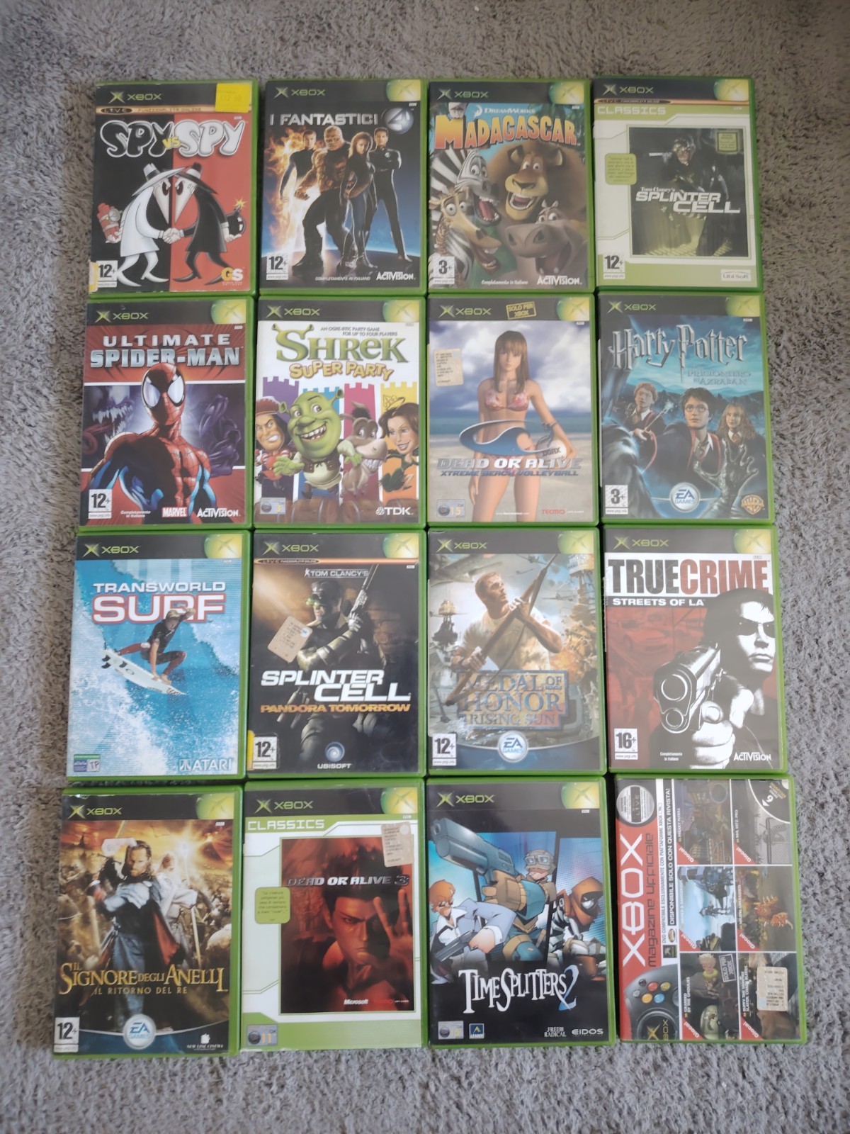 Microsoft Xbox Originale Lotto Giochi PAL: Spy vs Spy, , Spider-Man Shrek