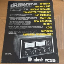McIntosh MC 2205 Original Promo Brochure 