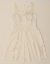 GUESS Womens Sleeveless A-Line Dress UK 10 Small White Polyester BX16