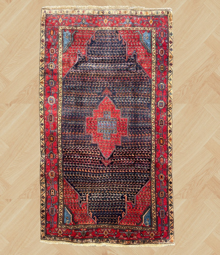 VINTAGE TRIBAL QASHQAI RUG HAND MADE EASTERN WOOL CARPET 8'4" x 4'10" CLEANED