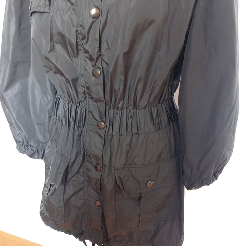 Aquascutum London IT 42 UK 10 Silver Grey Nylon Hooded Anorak Rain Jacket - Imagen 3 de 10