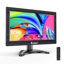 Eyoyo 12-Inch Small CCTV Monitor, 1366x768 HD Screen, HDMI VGA AV BNC Input
