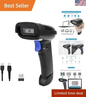 Bluetooth Barcode Scanner, Compatible with 2.4G Wireless & Bluetooth Function...