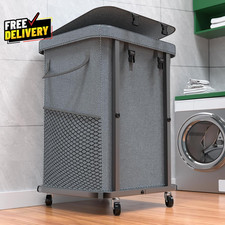 40 Gal 150L High Grade Large Laundry Basket with Wheels Rolling Laundry Hamp...