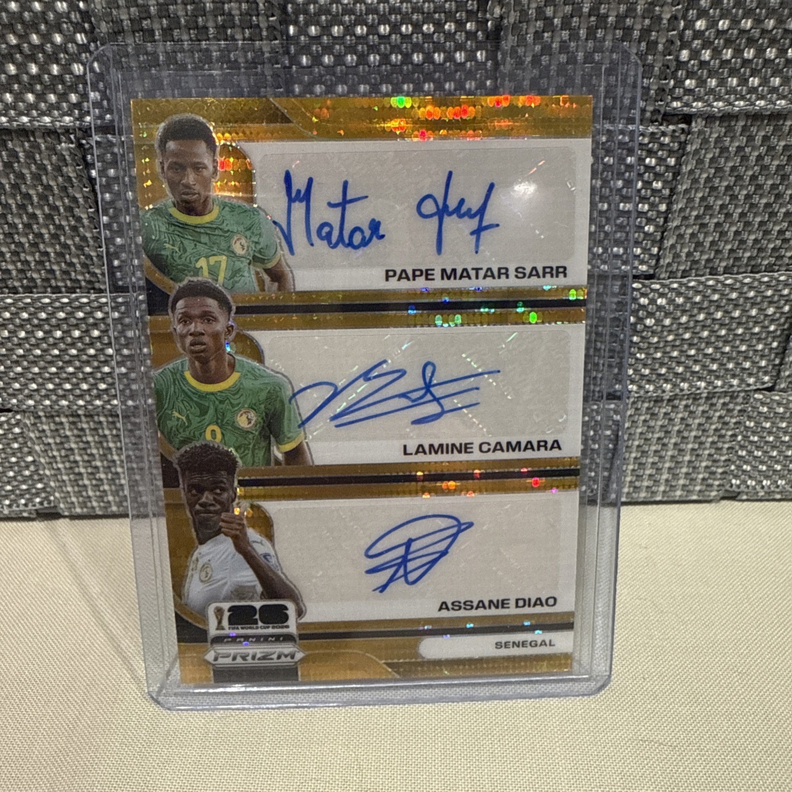 2026 PANINI PRIZM FIFA WORLD CUP PAPE/LAMINE/ASSANE TRIPLE AUTO numbered /2 