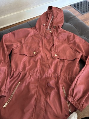 Sweet Wanderer Wine & Gold Jacket with Hoodie 100% Polyester Lightweight Small
