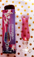 DAMASK CRANBERRY BUD VASE ADRIANA LR CRYSTAL LEDNICkE ROVNE, SLOVAKIA, BOXED