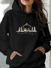The Greatest Gift of All Nativity Scene Hoodie Vintage Hoodie Seasonal Hoodie S