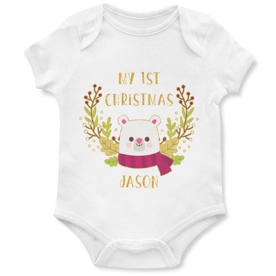Personalisierter 1. Weihnachten Eisbär Strampler für Babys First Xmas Babys Geschenk