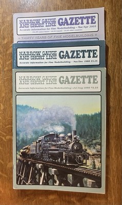 Narrow Gauge and Short Line Gazette Magazine Lot Of 3 Different 1980/1988/2005