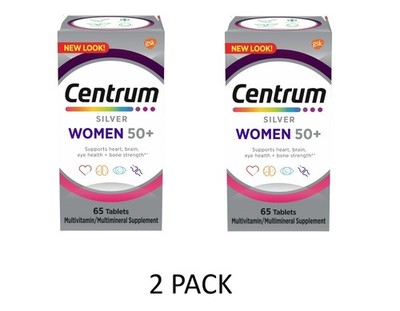 2 PACK Centrum Silver Multivitamins for Women over 50, Multimineral Supplement