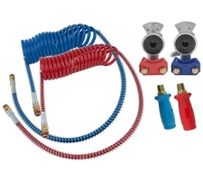 Air Brake Hose with Gladhands & Extension Handle Grip, 15Ft w/ 12" & 40" Pigtail