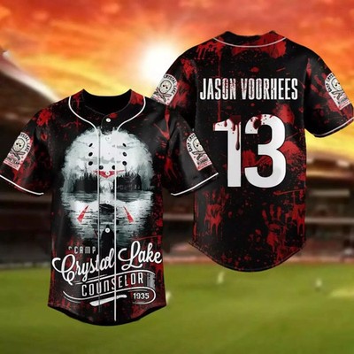 Jason Voorhees Friday The 13Th Halloween Horror 3D Baseball Jersey Shirt US Size
