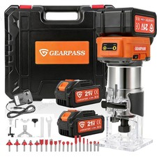 6 Speed 21v Brushless Cordless Palm Router Laminate Trimmer + 2 x 4.0Ah Battery