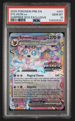 2025 Pokemon - Sylveon Ex - 041/131 -Prismatic Evolutions Surprise Box- PSA 10