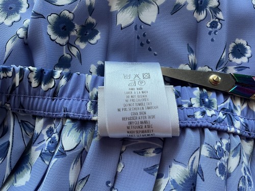 Eastex summer midi skirt size16 elastic waist 30 relaxed pleated Blue floral mix - Picture 6 of 6