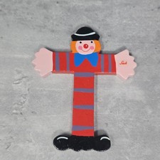 Letter T Vtg Clowns Painted Alphabet Wooden Names Signs Spellout Colorful
