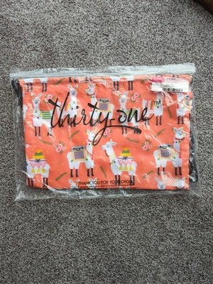 Thirty One Orange Llama Rama Cinch Sac Draw String Backpack New