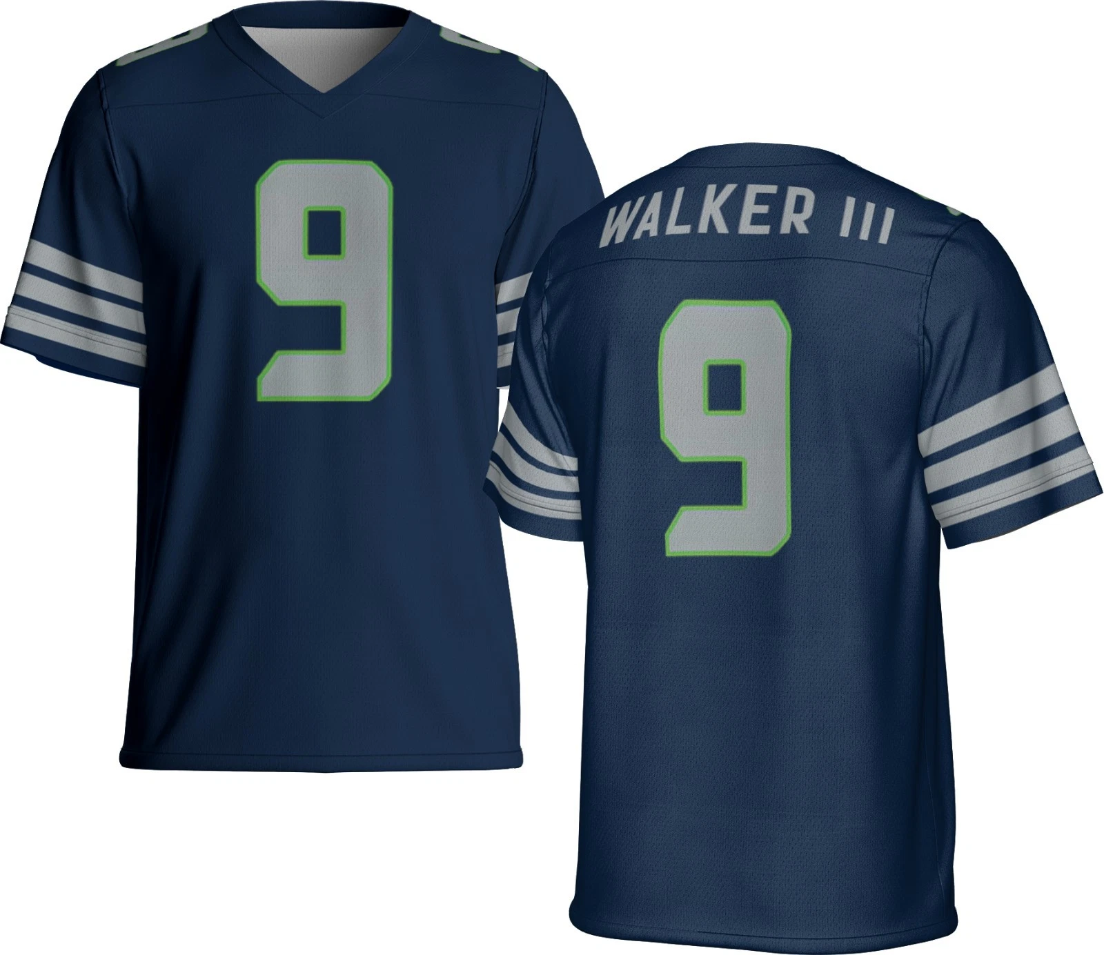 UNSIGNED CUSTOM Sewn Stitched Kenneth Walker III Jersey - Size S to 5XL