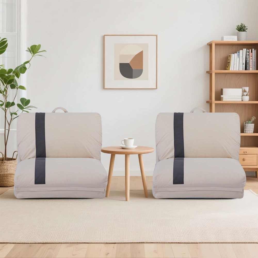 Sofa Bed 6-Position Adjustable Foldable With Base Includes Pillows