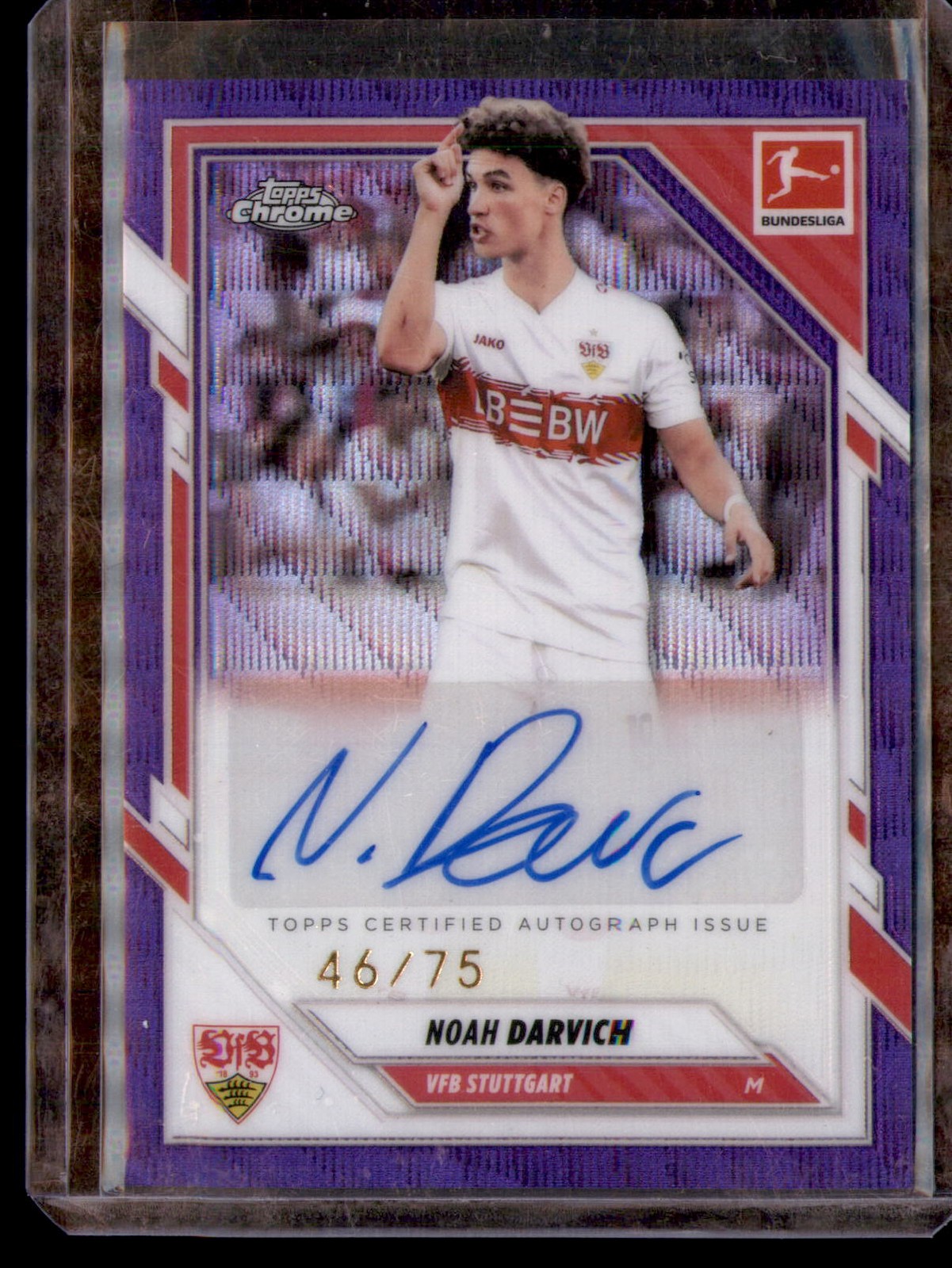 Noah Darvich #BA-ND 2025-26 Topps Chrome Auto Purple Wave Refractor #/75