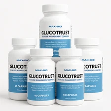 5 pack GlucoTrust Blood Sugar Support Supplement –Glucose Control – 300 Capsules