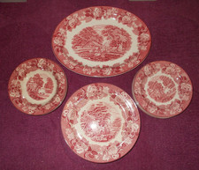 ENOCH WOODS ENGLISH SCENERY PINK TRANSFER WARE DINNERWARES - SELECT