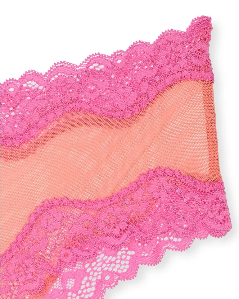 Bragas de encaje rosa y naranja Victoria's Secret talla XL Foto 4 de 4