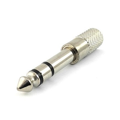 QTX 6,3 mm Stereo Klinkenstecker auf 3,5 mm Stereo Klinkenbuchse Adapter (silber)