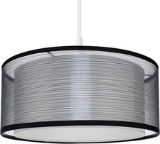 2 Tier Light Shade Ceiling Modern Black Lampshade 30cm For Ceiling Lights NEW