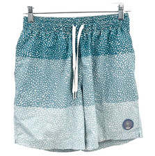 CHUBBIES Men's Sz S The Whale Sharks Turquoise 7" Lined Swim Trunk Board Shorts