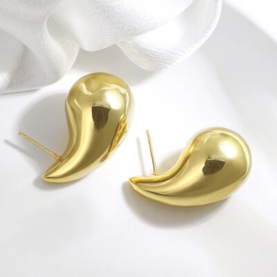 Damen Ohrringe Gold Vergoldet 24 Karat Tropfen Hochwertig Ohrstecker O397