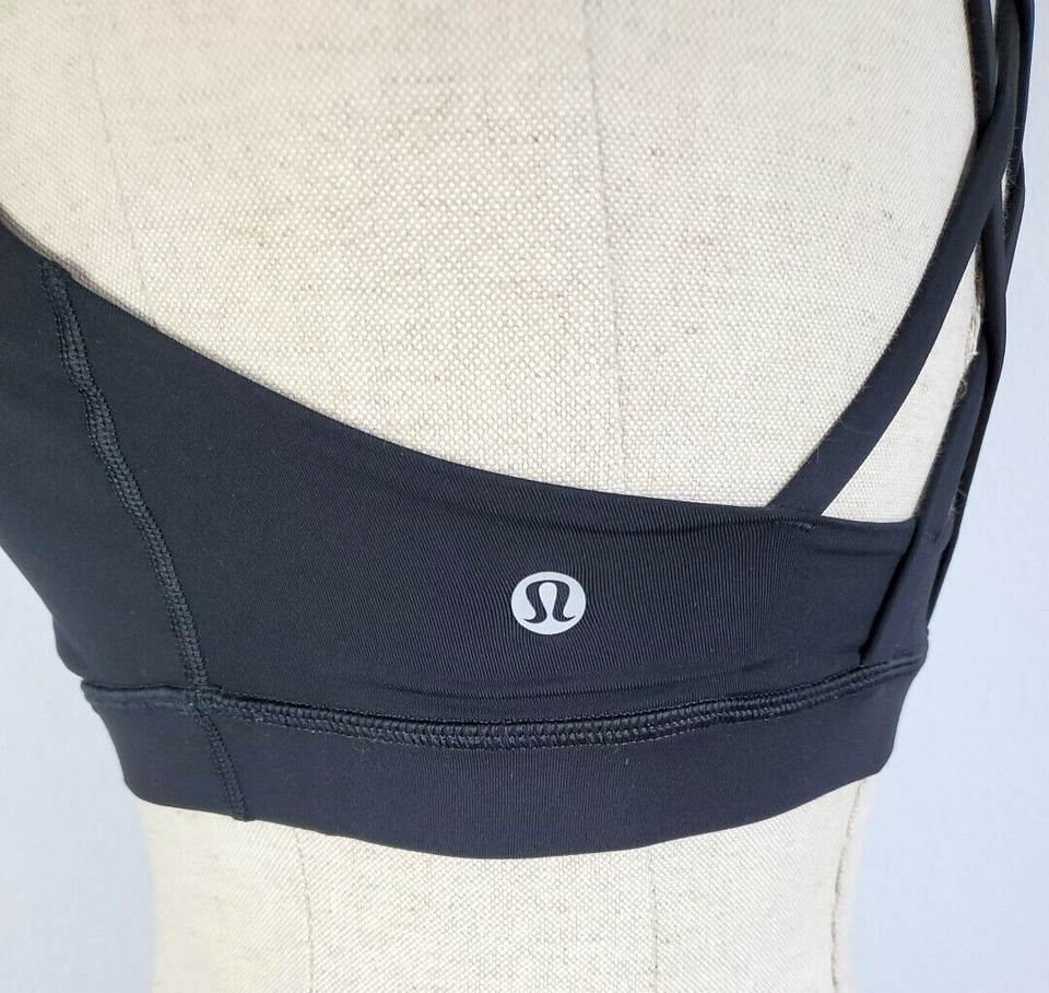 Lululemon Energy Sports Bra Womens 6 Green Camo Lightly Padded Strappy