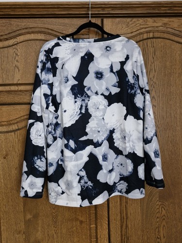 Ulla Popken Damen Pullover Blau Weiß Blumen Frühling Fashion Mode Gr. 42/44 - Bild 10 von 10