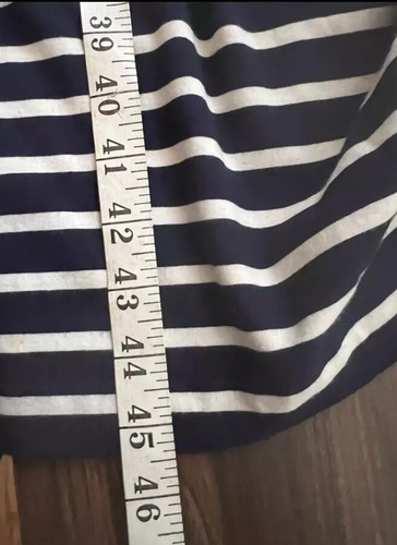 Ralph LAUREN Sz L Long Sleeve Navy White Stripe Beachy Jersey Dress Gold Buttons - Picture 12 of 12